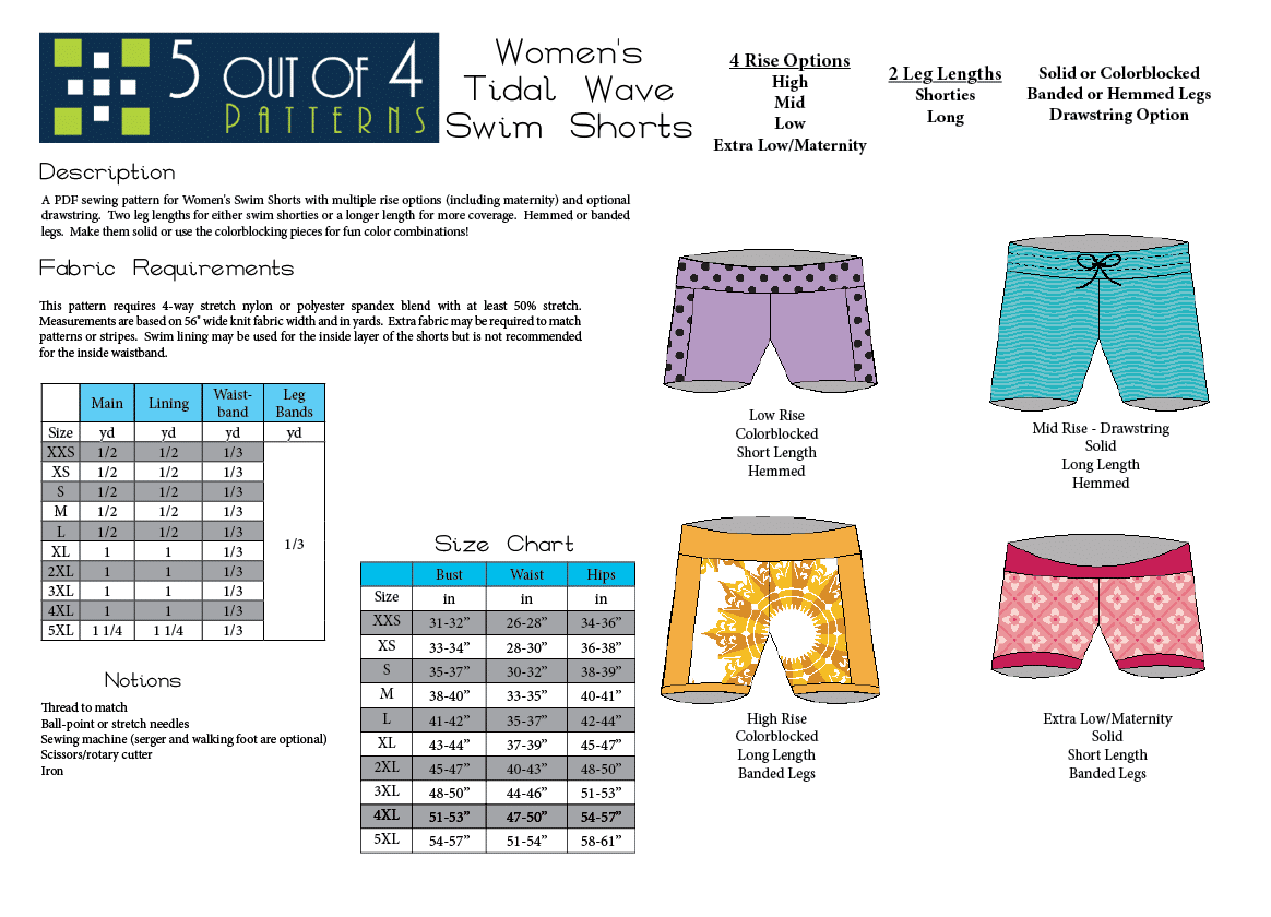 Tidal Wave Swim Shorts 5 Out Of 4 Patterns