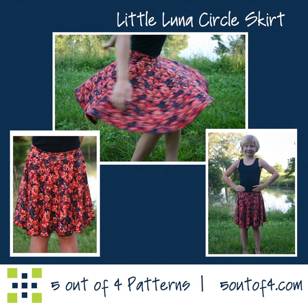 Children's Circle Skirt Petrol With Lions 