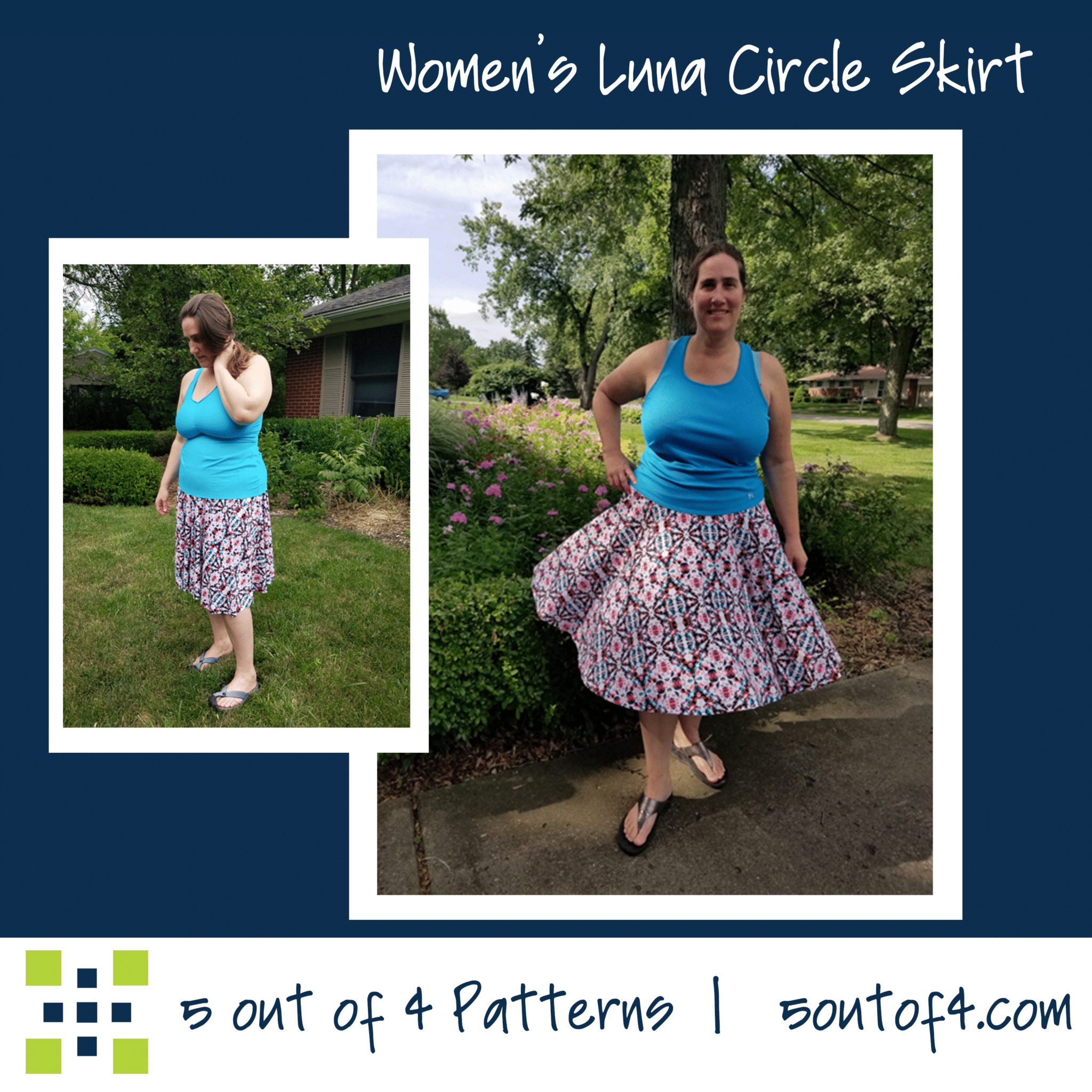 Women's Luna Circle Skirt PDF sewing pattern - 5 out of 4 Patterns