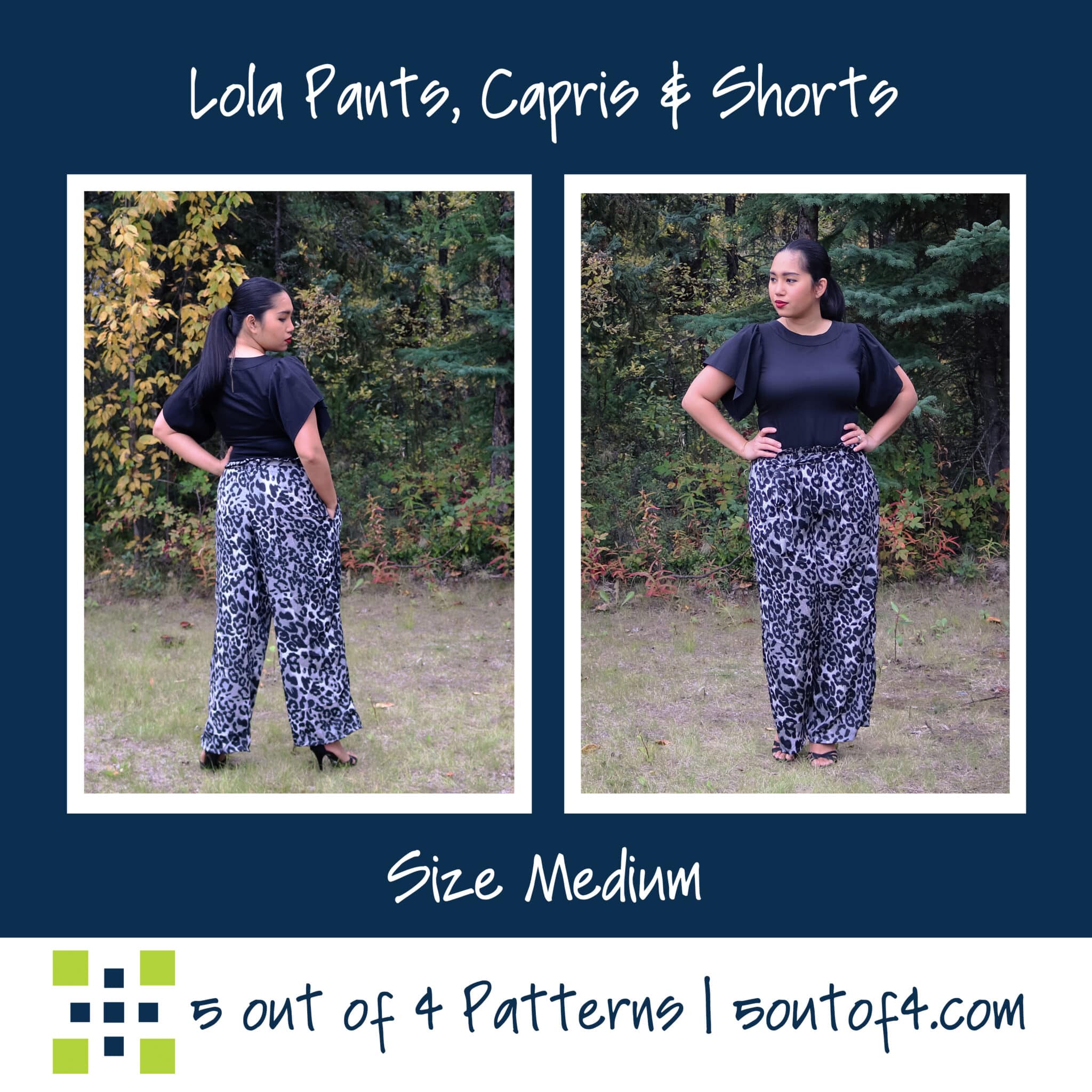 1XL-5XL Capri Pants PDF Sewing Pattern Plus Size High Waist Women