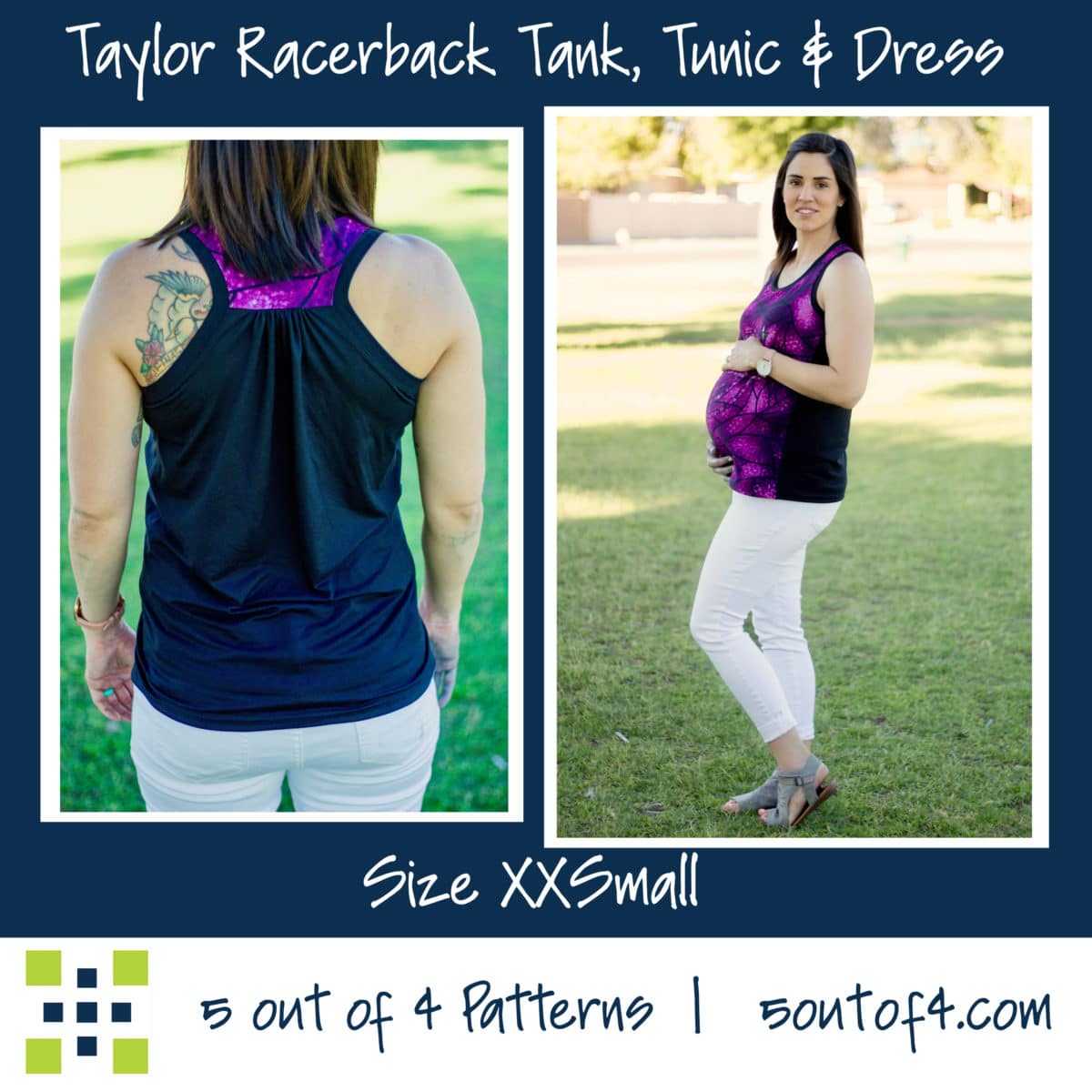 Taylor Racerback Tank Maternity with gathered back