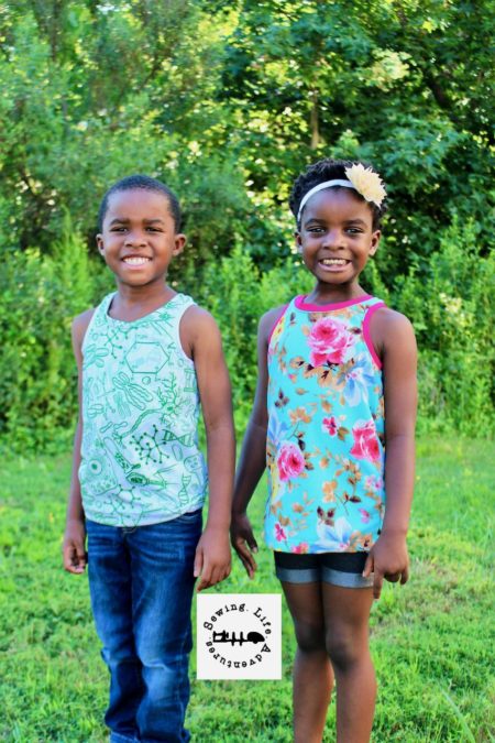 Kids Taylor racerback pattern in tank and tunic lengths
