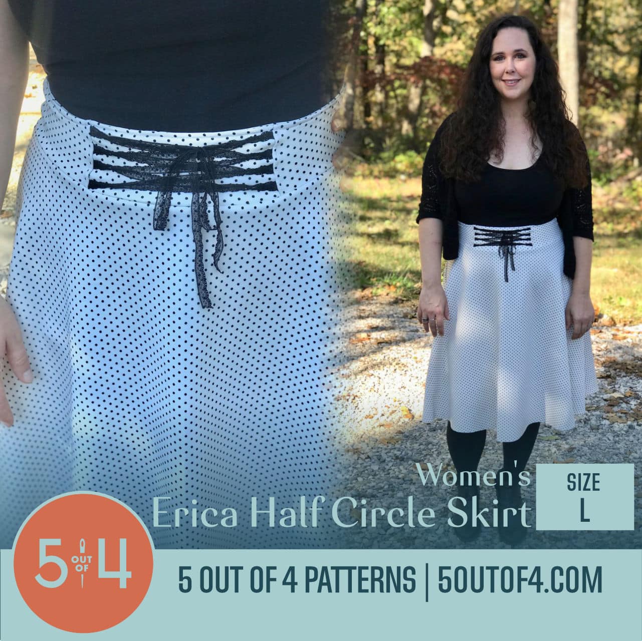 5 out of 4 Women's Erica Half Circle Skirt PDF Pattern Instant Download