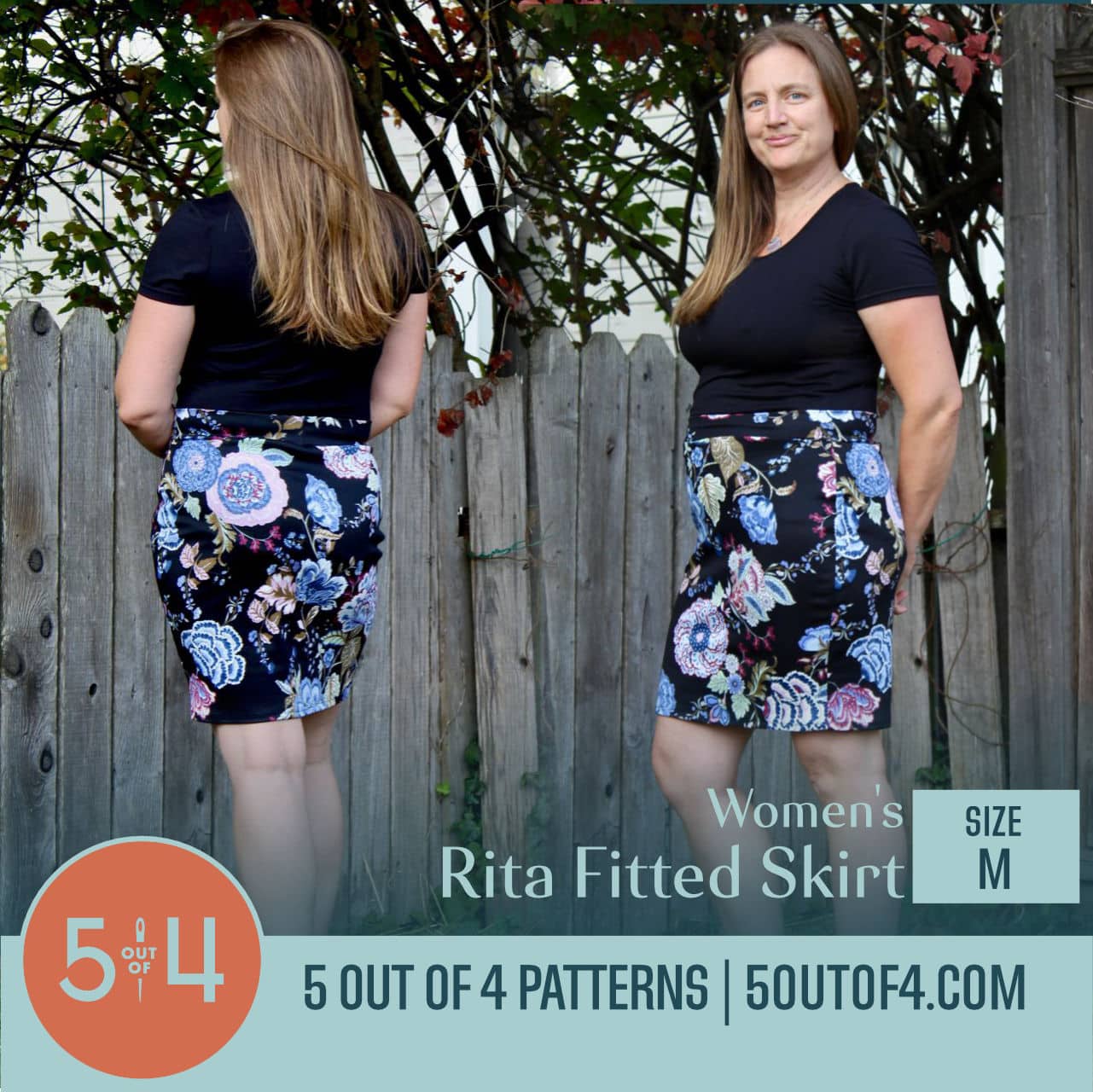 5 out of 4 Women's Rita Fitted Skirt PDF Pattern Instant Download