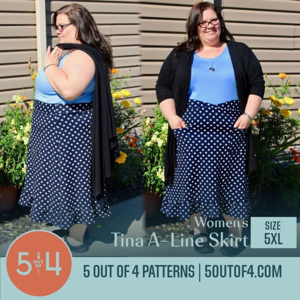 5 out of 4 Women's Tina A-line Skirt PDF Pattern Instant Download