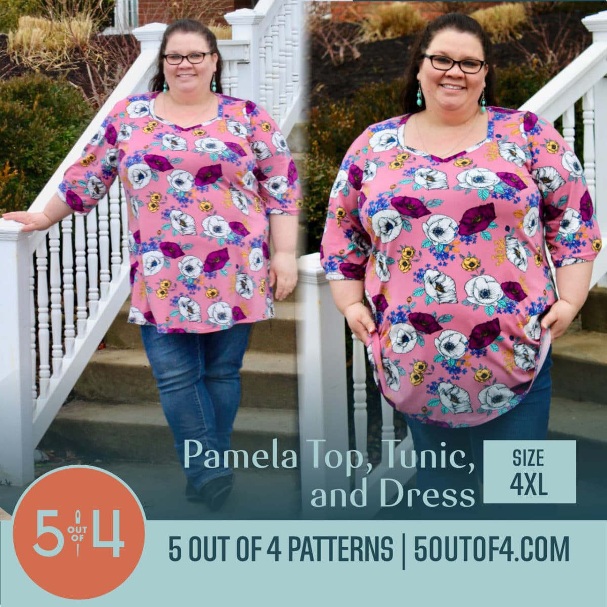 Pamela Top Tunic Dress Women's PDF Sewing Pattern