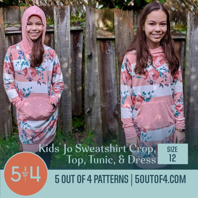 Kids' Jo Sweatshirt Crop, Top, Tunic, and Dress - 5 out of 4 Patterns