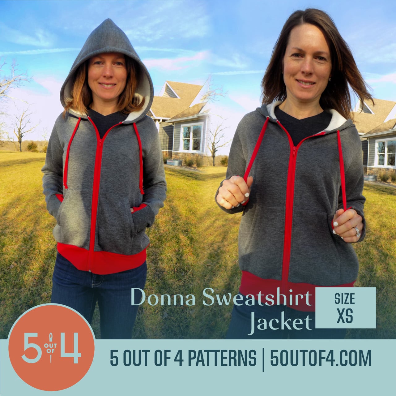 Donna Sweatshirt Jacket - 5 out of 4 Patterns