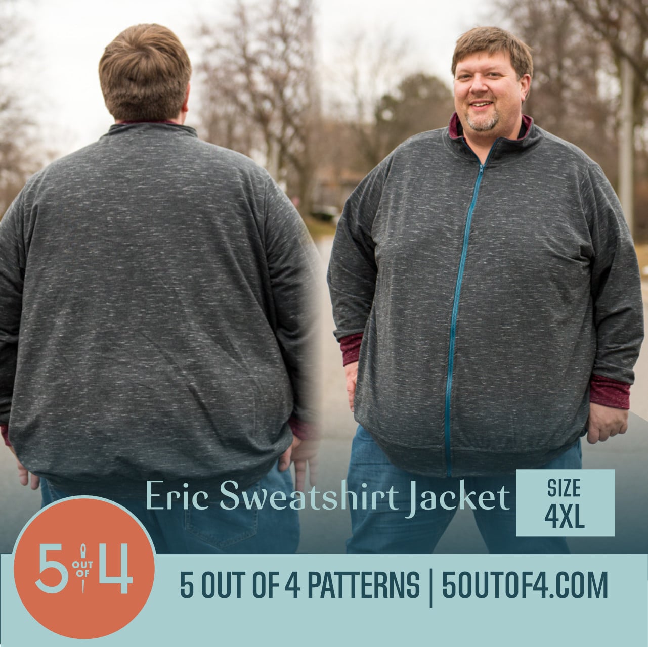 Eric Sweatshirt Jacket - 5 out of 4 Patterns