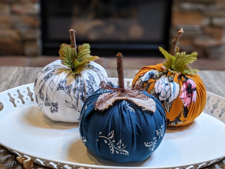 No-Sew Fabric Wrapped Pumpkins DIY - 5 out of 4 Patterns
