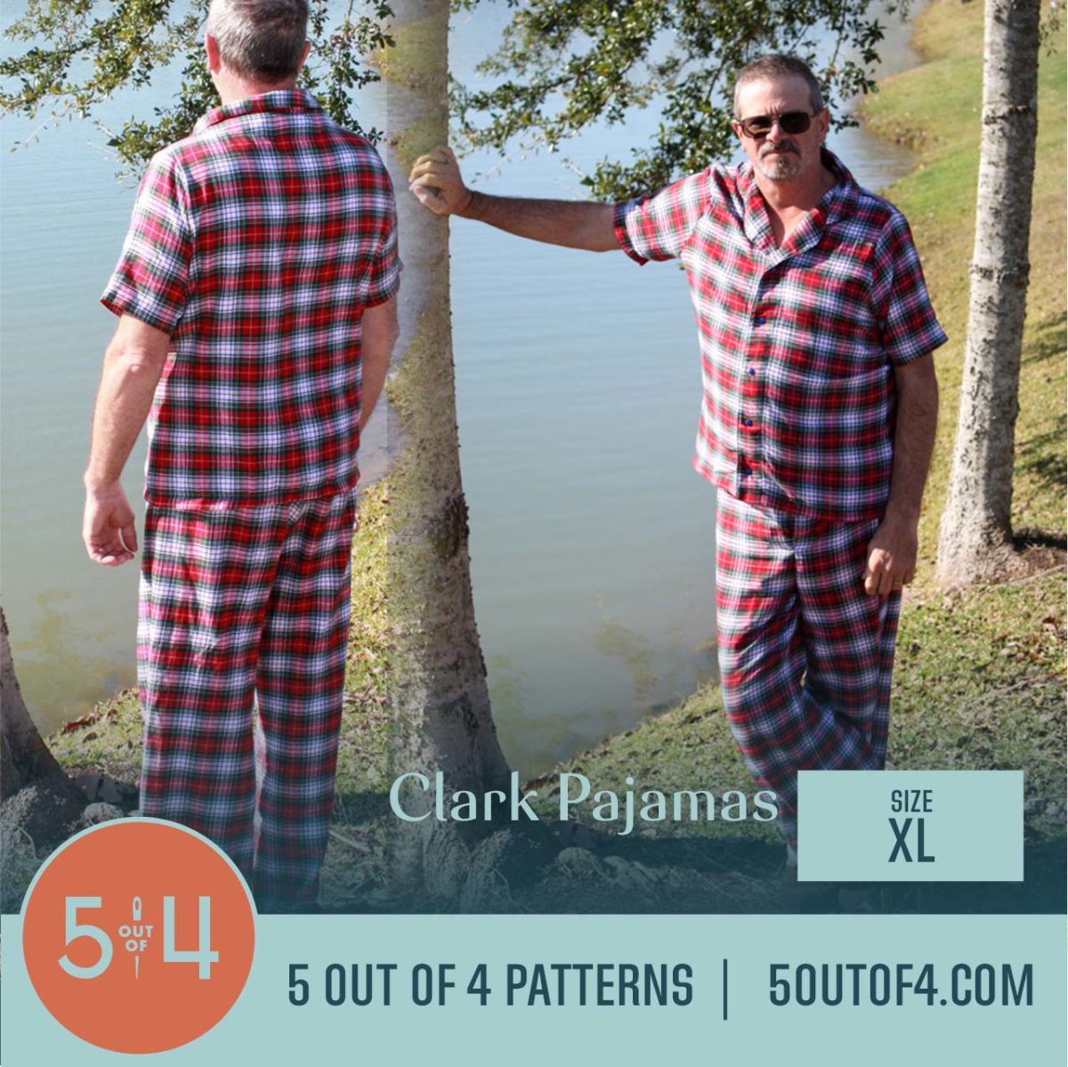 5oo4 Woven Pajama Pattern for Men size XL