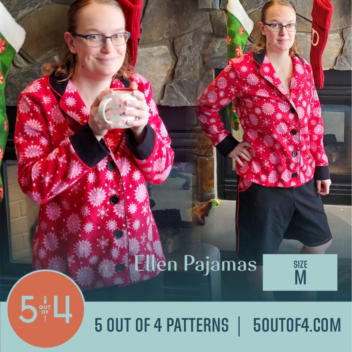 5oo4 Woven Pajama Pattern for Women size M