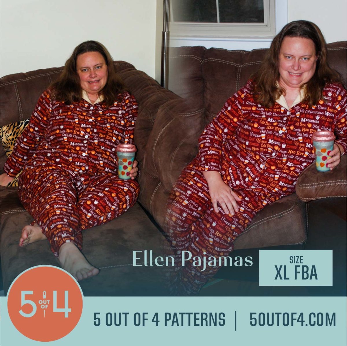 5oo4 Woven Pajama Pattern for Women size XL FBA