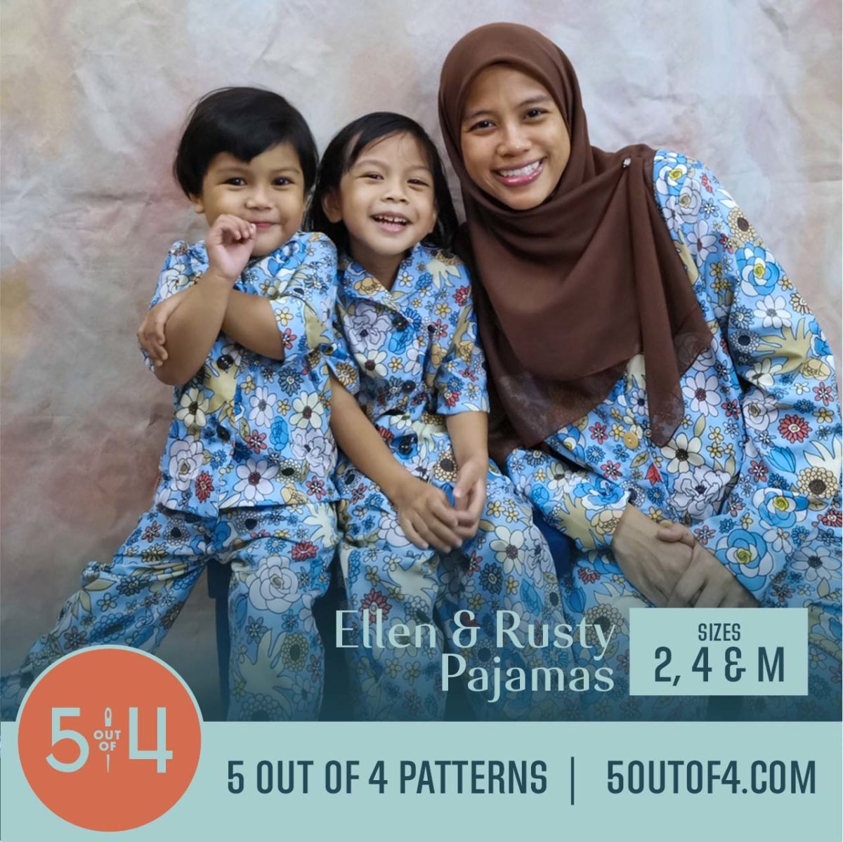 5oo4 Woven Pajama Pattern for Women and Kids