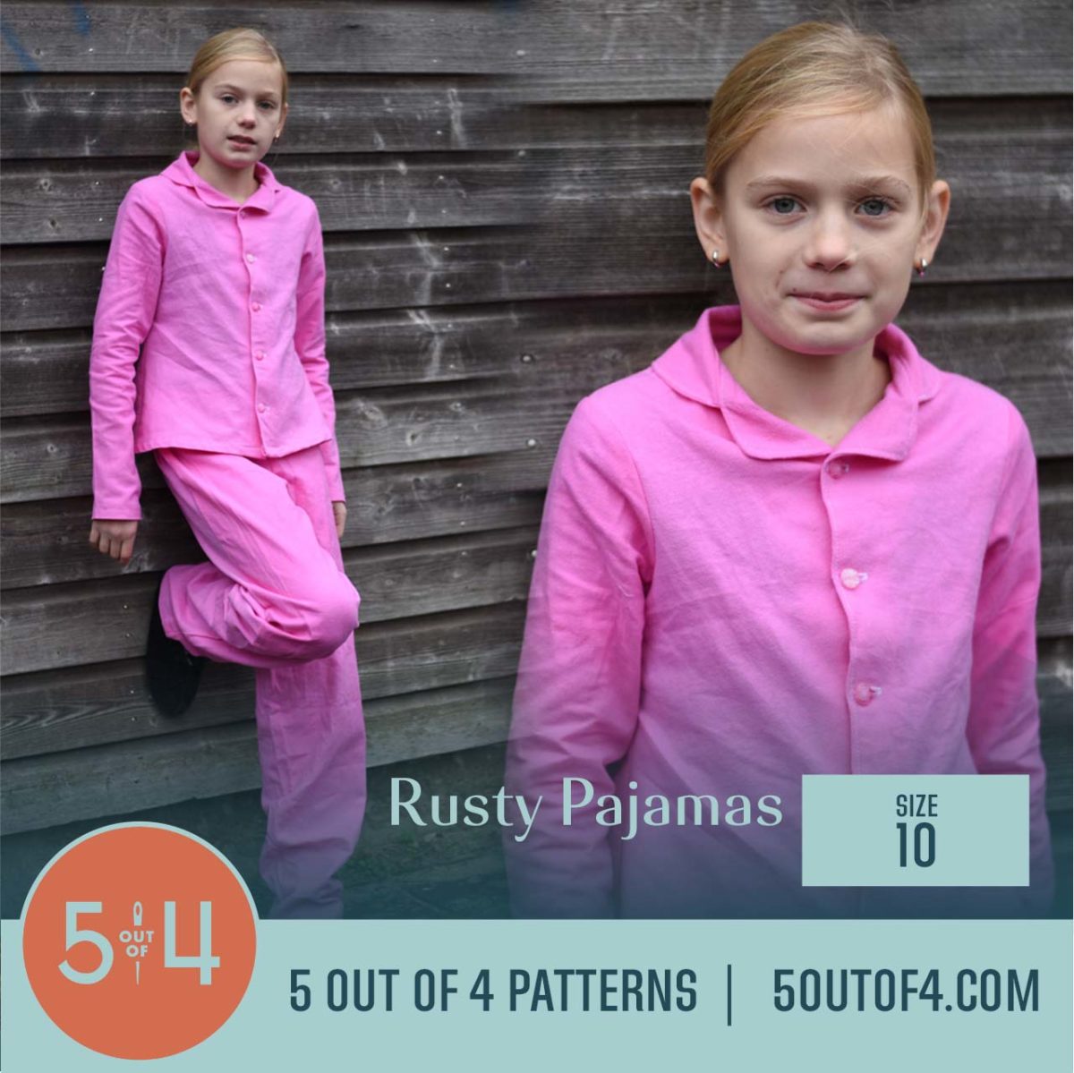 5oo4 Woven Pajama Pattern for Kids size 10