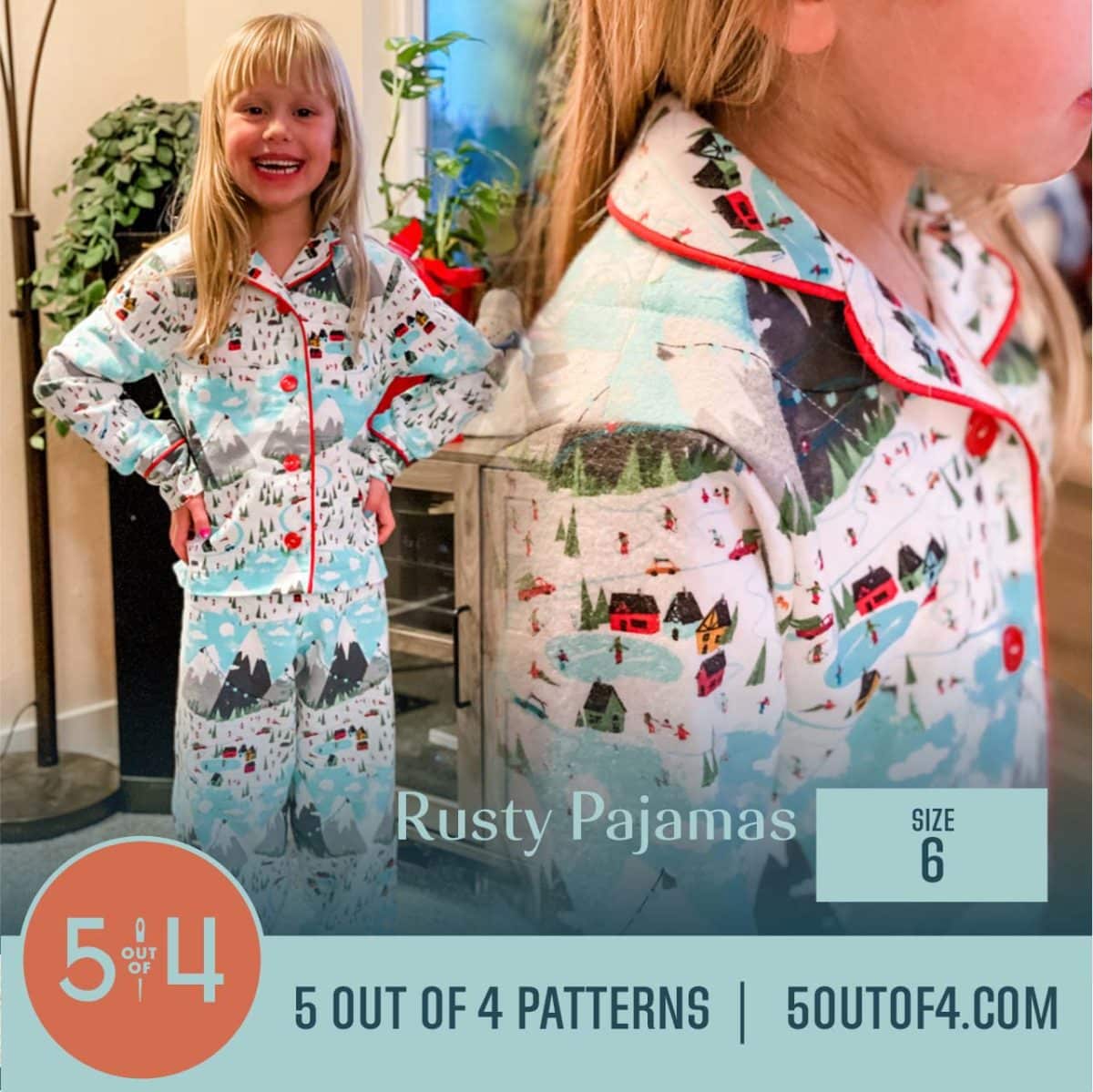 5oo4 Woven Pajama Pattern for Kids size 6