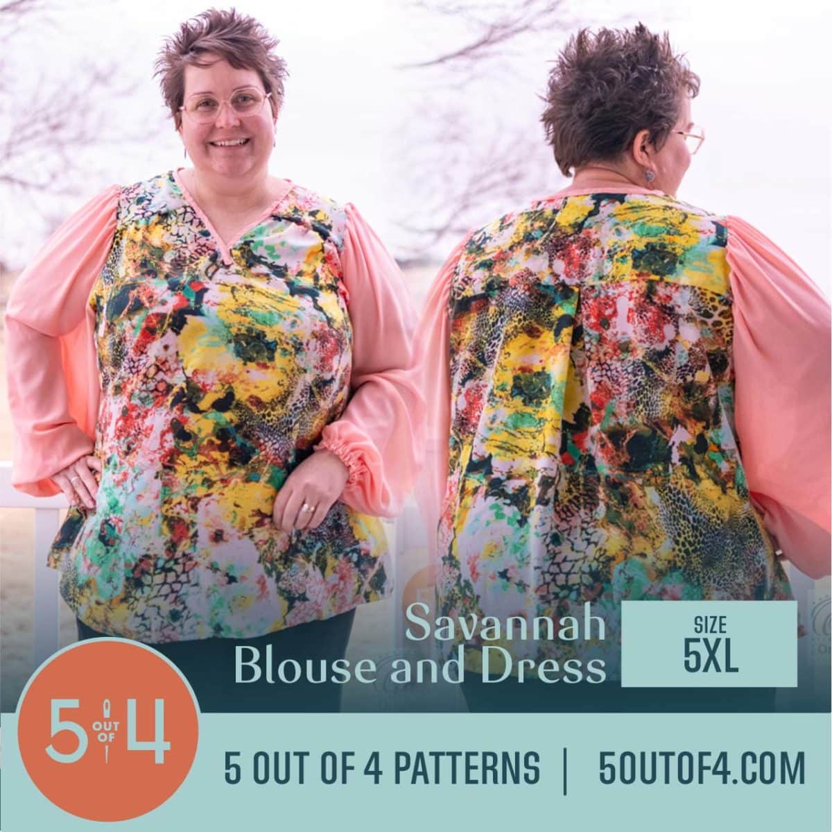 5oo4 Patterns Savannah blouse size 5XL