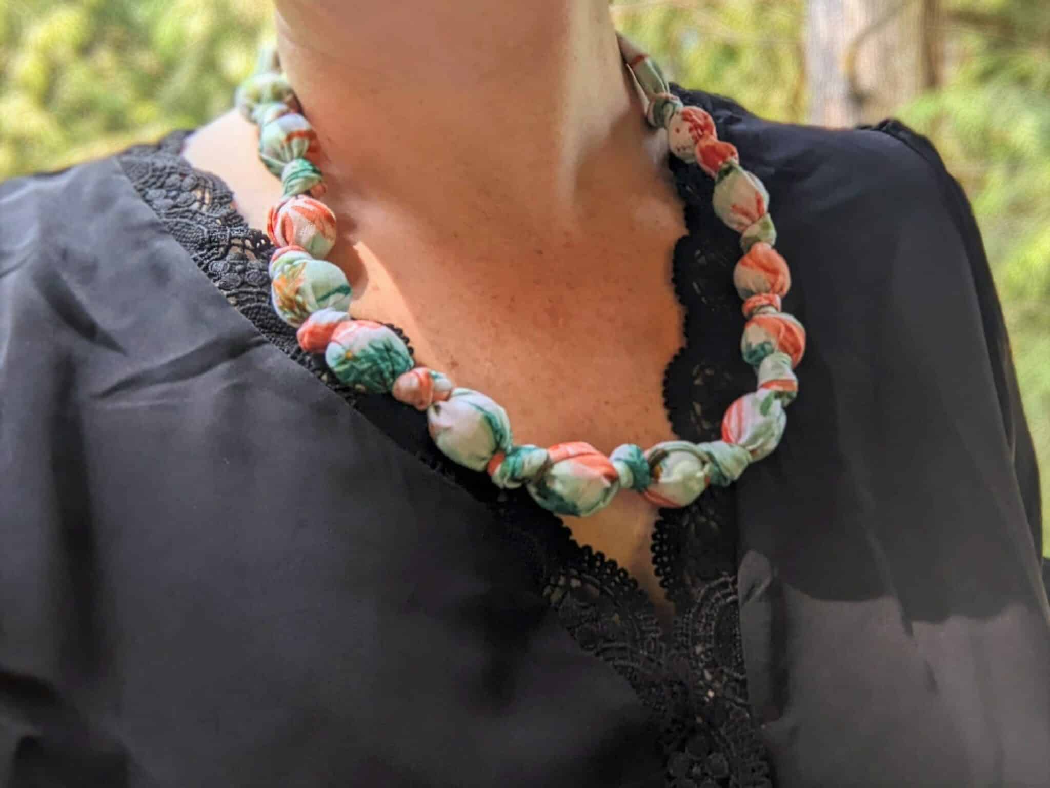 ACCESSORIES: DIY Fabric Knotted Bead Necklaces
