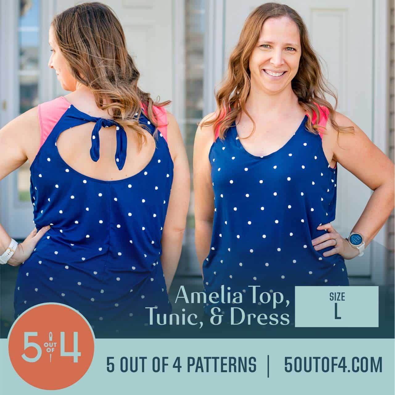 Amelia Top, Tunic, and Dress - 5 out of 4 Patterns